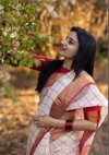 MG 497 Gold Jari Border Linen Designer Saree Wholesale Market In Surat